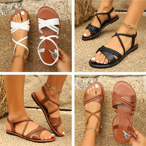 Sandali piatti da donna di design per l'estate, traspiranti, antiscivolo, casual, da indossare a <span class=keywords><strong>piedi</strong></span> <span class=keywords><strong>nudi</strong></span> per l'esterno e la primavera - Ordine all'ingrosso - Product Image 6