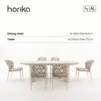 Horika ODM ensemble de salle à manger de patio imperméable de luxe personnalisé mobilier d'extérieur ensemble table et chaises de jardin pour hôtel et villa