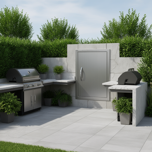 Puerta de Acceso para Barbacoa Vevor, 16 Pulgadas de Ancho x 22 Pulgadas de Alto, Acero Inoxidable, Montaje Empotrado, Puerta Vertical para Cocina Exterior con Manija - Product Image 2