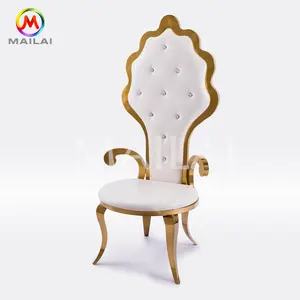 High Quality Hotel Wedding Furniture Chair Stainless Steel Wedding Throne King Chair