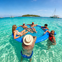 Nouvelle conception de hamac aquatique gonflable, plateforme flottante avec maille à séchage rapide pour le plaisir aquatique