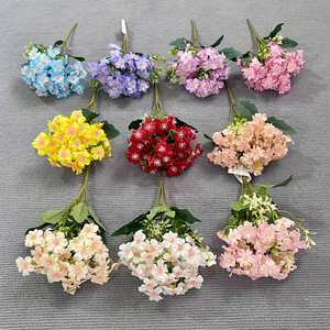 Bouquet de fleurs artificielles en soie, couleurs mélangées, toucher naturel, décoration de mariage et de maison, arrangement en vase en tissu plastique - Product Image 2