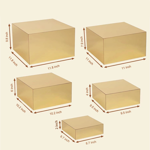 5 pièces doré en gros personnalisé acrylique <span class=keywords><strong>magasin</strong></span> et organisateur de fête présentoirs de nourriture Carton emballé - Product Image 6