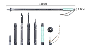 Bâton de randonnée multi-outils détachable léger bâton de marche télescopique et réglable avec poignée en caoutchouc pour hommes femmes - Product Image 5