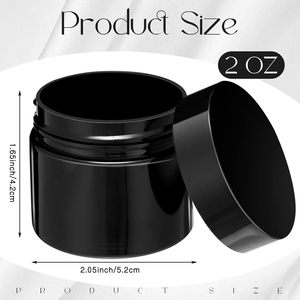 Bocaux ronds noirs en plastique personnalisés, contenants PET pour aliments, poudre protéinée, boîtes de voyage, bouteilles de rangement en plastique PET - Product Image 2