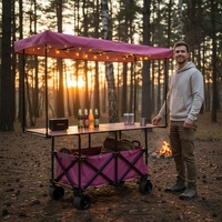 Tente Pare-Soleil Mobile Personnalisable OEM Plateforme Portable Chariot Pliant de Camping Chariot de Transport pour Stand Alimentaire et Outils
