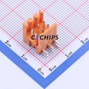 KF2EDGER-3.5-2*3P Plug-in Terminal Block Bent Lead Through Hole,P=3.5mm Connector Board-to-Board / Socket Open 2x3P 3.5mm Orange - Product Image 1