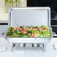 Chafing Dish Buffetset 8QT Elektrisch RVS Ecologisch Rechthoekige Grote Pannen Voedselwarmer Brandstofhouder Catering