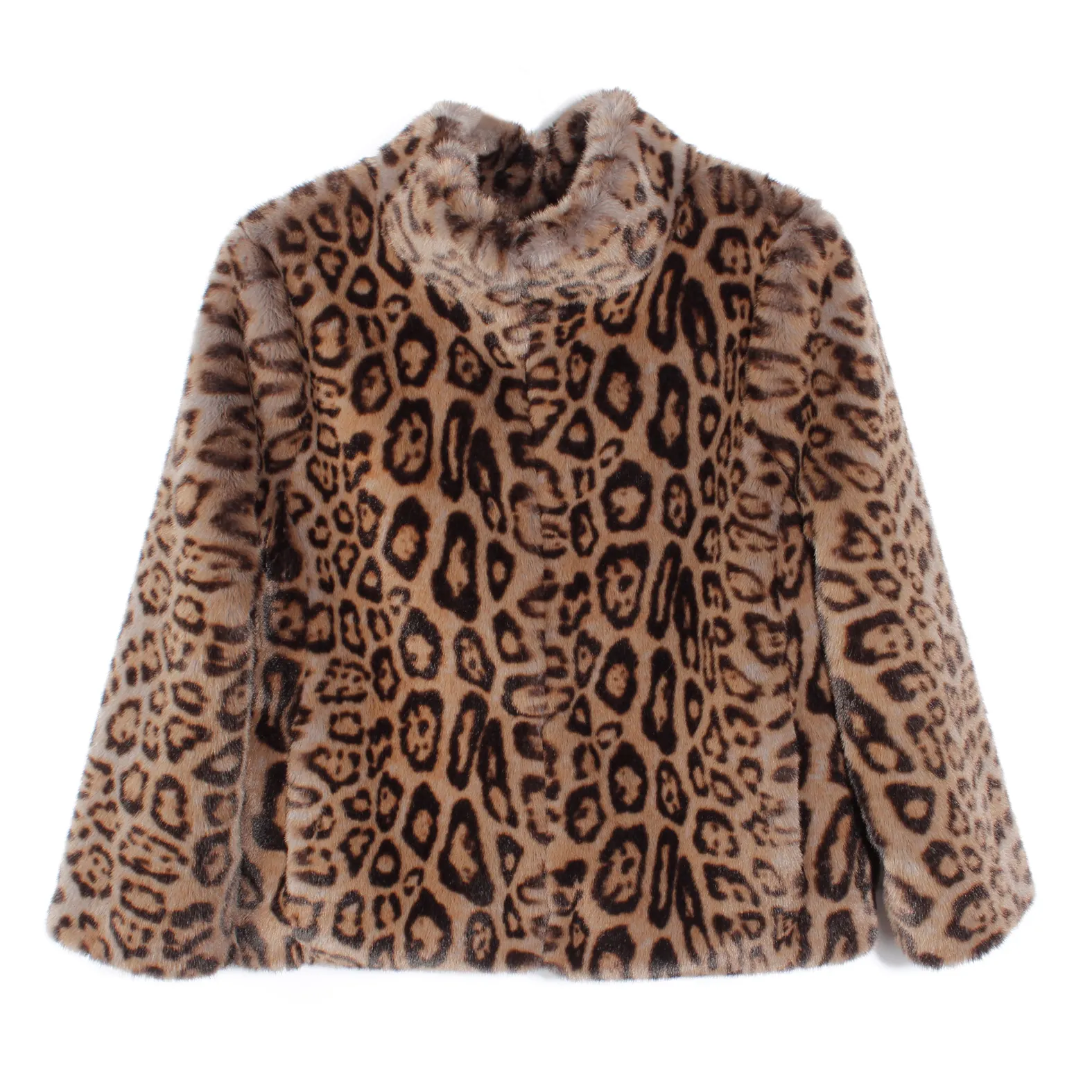 Chaqueta de leopardo corta de piel de conejo sintética para mujer, suave, con forro impermeable, novedad de 2022