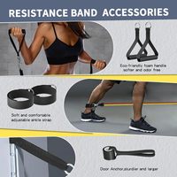 Kit d'accessoires de fitness pour entraînement à domicile Bande de résistance en latex de 11 pièces avec ancre de porte et poignées pour l'entraînement
