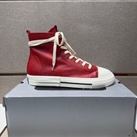 Chaussures de marche décontractées unisexes rétro sportives montantes en cuir véritable à lacets, souples et antidérapantes, confortables