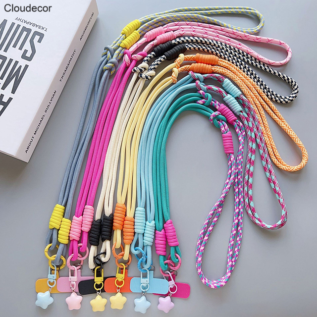 Star Charm Phone Chain Strap Fancy Strap for Phone Rope for Cell Phone Case Long Cross Body Hanging Cord Necklace