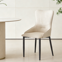 Chaise en fer rembourrée multi-usages avec coussin en cuir, structure robuste, idéale pour la maison, la cuisine, le balcon, le salon de thé, le bureau, la salle à manger