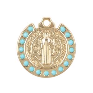 Medalla de Nuestra Señora de Guadalupe, Aleación de Oro, <span class=keywords><strong>Virgen</strong></span> Marí<span class=keywords><strong>a</strong></span> Católica, Colgante Devocional para <span class=keywords><strong>Rosario</strong></span> - Product Image 4