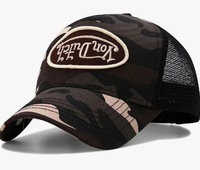 Gorra Trucker Vintage con Parche de Camuflaje, Cierre a Presión, Malla Trasera, Casual, Deportiva, para Conductor de Camión, Gorra de Béisbol