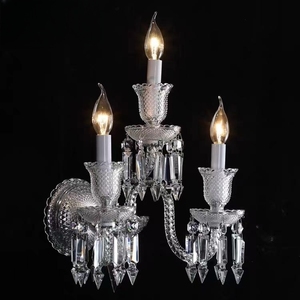 French Classic Luxury Crystal LED Sconce Cylindrical Glass <strong>Wall</strong> Lamp <strong>Candle</strong> Bracket <strong>Light</strong> for Home Villa Hotel Decoration - Product Image 2