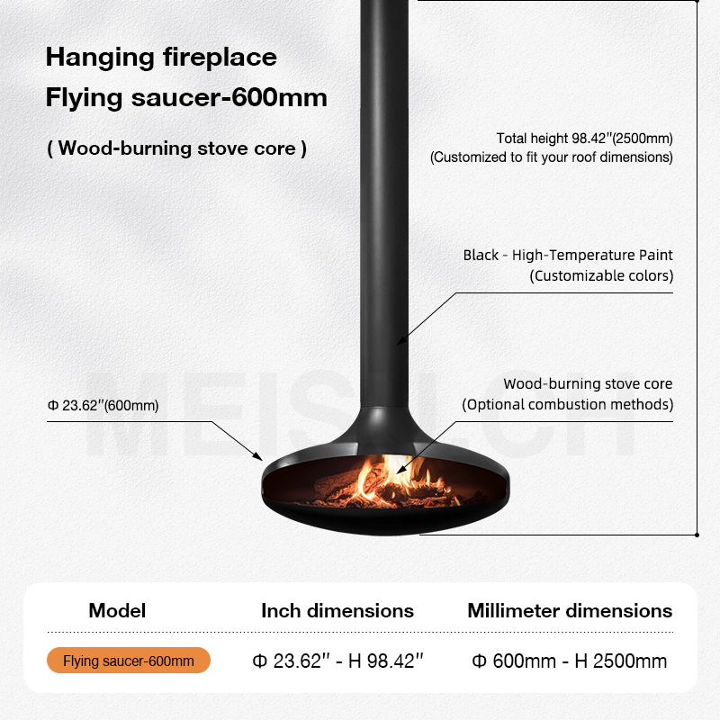 Wood fireplace - 600 mm