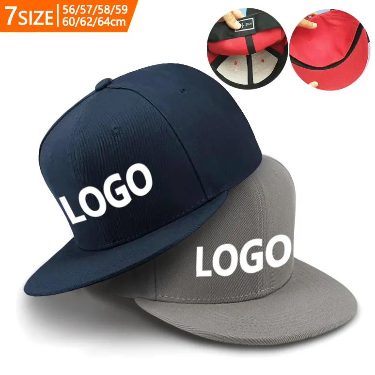 Size 56/57/58/59/60/62/64cm High Quality Gorra Flat Brim Sports Snapback Caps For Men Custom Flat Bill Fitted Hats