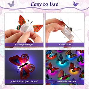 Decoración de Pared Festiva para Jardín, Patio Trasero, Hogar y Fiestas, Adhesivo LED 3D con Luz Nocturna - Product Image 2