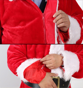 Costumi della mascotte di natale della peluche del velluto adulto rosso del vestito di babbo natale di lusso <span class=keywords><strong>per</strong></span> gli uomini - Product Image 5