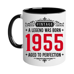 Taza de Café de Cerámica Desechable Vintage de 1955, 11 oz, con Diseño Floral, Apta para Microondas y Lavavajillas, <span class=keywords><strong>Regalo</strong></span> para Fiestas, para Hombres, Mujeres, Papá - Product Image 1