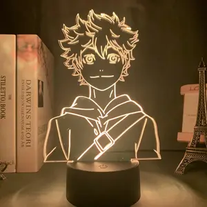 Yaratıcı hediye masa dekoratif japon animesi Haikyuu Manga 7 renk işık 3D akrilik plastik gece lambası