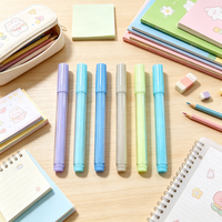 Ensemble de marqueurs surligneurs imperméables à pointe oblique personnalisée de 12 couleurs, pointe simple, pour le bureau/l'école/la promotion/les cadeaux