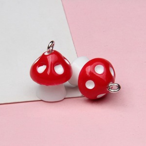 Natural Style Mushroom Shape Pendant Plastic <b>Keychain</b> DIY Necklace Charm Dust Plug with Pin Bag Key <b>Ring</b> Hanging Accessory - Product Image 4