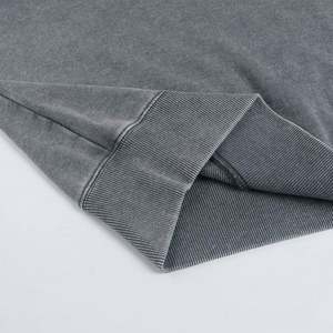 Haute qualité 350 Gsm lavage à l'acide en détresse sweats à capuche surdimensionnés pour hommes unisexe 80% coton 20% Polyester épissage à capuche personnalisé - Product Image 6