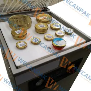 Máquina de embalagem de vácuo caviar preto/vermelho, máquina seladora de latas