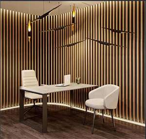 Al por mayor de espuma acústica CARB P2 grado naturaleza roble/nogal/EV Perfil de película imitando <span class=keywords><strong>listones</strong></span> de <span class=keywords><strong>madera</strong></span> de <span class=keywords><strong>PVC</strong></span> - Product Image 4