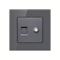 Type 86 Wall Network Cable Switch Socket Household Wired Closed Circuit Tv and Optical Fiber Network Panel Tv Computer