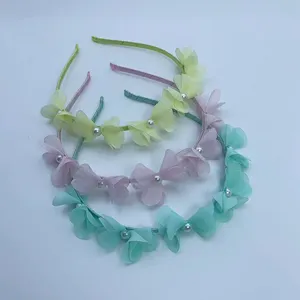 3 buah/set klip rambut Aksesori rambut pernikahan elegan manis Hawaii set untuk anak perempuan kepala bunga Tulle