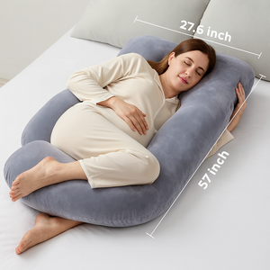 Oreiller de grossesse Koncen pour tout le corps, forme semi-circulaire, housse amovible et lavable, soutient le dos, les hanches et les jambes pour les femmes enceintes - Product Image 1