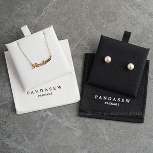 กระเป๋าผ้าฝ้ายลายก้างปลา PandaSew พร้อมแผ่นรองสำหรับใส่สร้อยคอ กำไล แหวน จี้ และเครื่องประดับอื่นๆ - Product Image 1