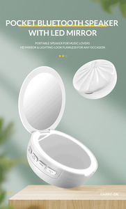 Leadingplus 2020 New <span class=keywords><strong>2</strong></span> IN 1 Mini <span class=keywords><strong>3</strong></span> Brightness Switch Pocket Wireless Bluetooth Speaker with Led Mirror - Product Image 2