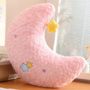 ts 50cm Kawaii Colorful Moon Cloud Pillow Star Plush Toy Cushion Super Soft Sleeping Throw Pillow