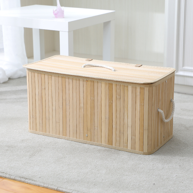 High Performance Foldable Bamboo Laundry Basket Modern American Style PC Storage Bin for Clothes and Lunch Box Washing