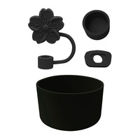 Lot de 4 bouchons anti-déversement pour gobelets – Capuchons de paille en silicone de 10 mm avec embouts pour pailles, accessoires pour gobelets