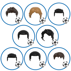 G0191 Figurines de joueurs de football célèbres Messi Ronaldo <span class=keywords><strong>Benzema</strong></span> Kaka, accessoires de trophée de football, jouets de construction en blocs - Product Image 1