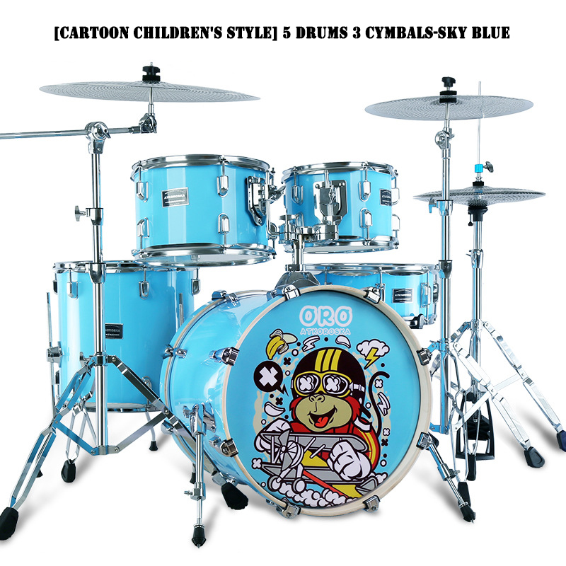 [Stile cartone animato per bambini] 5 tamburi 3 piatti - Azzurro cielo