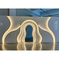 Décor de scène de mariage personnalisé, décoration de fête, arche lumineuse LED, cloison de séparation, séparateur de pièce blanc, toile de fond Hochzeit