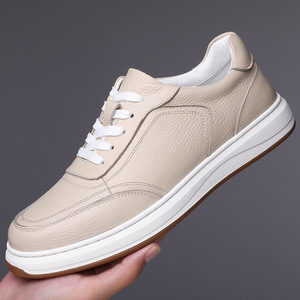 Chaussures de marche beige à empeigne en maille, lacets, semelle intermédiaire en PU amortie, semelle extérieure en caoutchouc antidérapante, tendance mode toutes saisons, vente en gros - Product Image 3