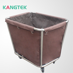 Thương mại khách sạn giặt kim loại giỏ hàng và xe đẩy Thùng rác giỏ hàng với khung kim loại và túi vải - Product Image 6