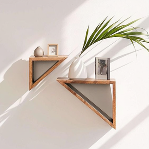 <span class=keywords><strong>Étagère</strong></span> <span class=keywords><strong>murale</strong></span> rustique Décoration intérieure <span class=keywords><strong>Étagère</strong></span> <span class=keywords><strong>murale</strong></span> flottante en bois Triangle en bois pour <span class=keywords><strong>salon</strong></span> - Product Image 4