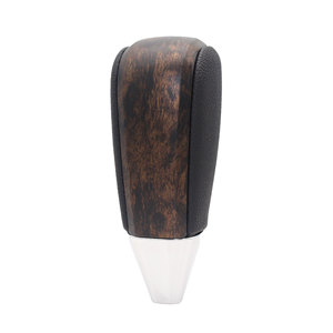 Poignée de levier de vitesse Toyota en cuir grain de bois noir, ajustement ergonomique, Prado QZXN-H09 - Product Image 1