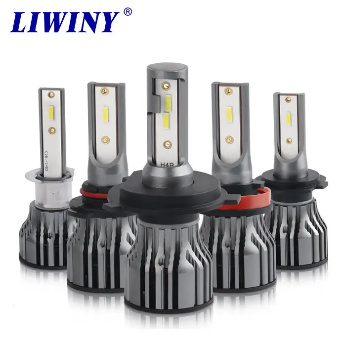 Liwiny Lampu Bohlam Led Kendaraan, Lampu Depan Mobil Led Kuat H7 H1 120W H11 H4 9006 5202 9005