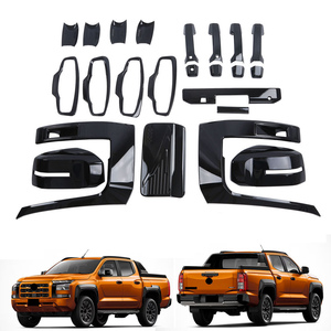 WZXDAUTO 2024 Nouveaux kits de couvre-poignées en ABS noir brillant, garnitures de rétroviseurs latéraux, couvre-phares pour Triton L200 - Product Image 2