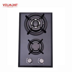 Otomatik ateşleme LPG/doğal gaz ile iki brülör beyaz temperli cam gaz sobası - Product Image 2