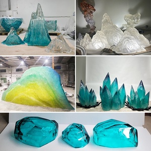 Transparent Resin Fiberglass Sculpture Custom Large Outdoor Abstract Semi-Handmade Art Decoration for Office & Shopping Mall - Product Image 4
